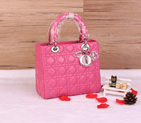 Lady Dior Bag Sheepskin Bag D1655 Peach with Silver D1655