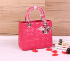 Lady Dior Bag Sheepskin Bag D1655 Rose with Silver D1655