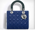 Lady Dior bag in three-tone blue, Celeste and Deep Green lambskin M0550PTRI M90D
