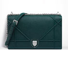 Large Diorama flap bag in Deep Green grained calfskin M0423PVRG M09H