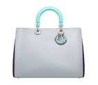 Large Gris Poudre, Violet and Bleu Azur leather Diorissimo bag M0901PTVS M695