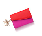 Multiple card holder in fuchsia and vermillion smooth calfskin S0244OTBS M03Q