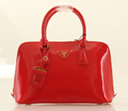 PRADA Patent Leather Two Handle Bag 0837 in Red 0837
