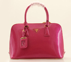 PRADA Patent Leather Two Handle Bag 0837 in Rose 0837