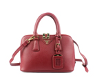 PRADA Saffiano Leather 25CM Two Handle Bag 0811 in Burgundy 0811