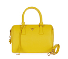 PRADA Saffiano Leather 30cm Two Handle Bag 1845 in Lemon yellow 1845
