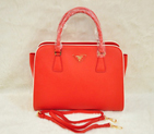 PRADA Saffiano Leather Tote Bag BN2609 in Flame 2609