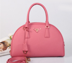 PRADA Saffiano Leather Two Handle Bag BL0854 in Cherry pink BL0854