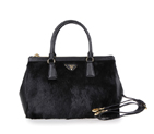 Prada Cony Hair Tote Bag 1801 in Black 1801