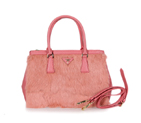 Prada Cony Hair Tote Bag 1801 in Watermelon Red 1801