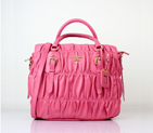 Prada Gaufre Fabric Top Handle Bag in Cherry pink 5011