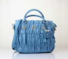 Prada Gaufre Fabric Top Handle Bag in SkyBlue 5011