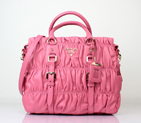 Prada Gaufre Leather Top Handle Bag BN1336 in Cherry pink 1336
