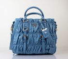 Prada Gaufre Leather Top Handle Bag BN1336 in skyblue 1336