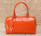 Prada Oil wax skin Leather Handbag BL0796 in Orange BL0796