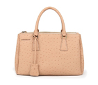 Prada Ostrich Leather Tote Bag 1801 in Bare Pink 1801