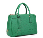 Prada Ostrich Leather Tote Bag 1801 in Grass Greet 1801