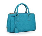 Prada Ostrich Leather Tote Bag 1801 in Skyblue 1801