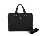 Prada Saffiano Calf Leather Briefcase 95512 in Black 95512