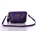 Prada Saffiano Calf Leather Flap Bag BT0904 in Purple BT0904