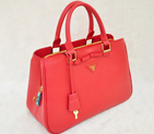 Prada Saffiano Calf Leather Tote Bag 2244 in Flame 2244