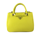 Prada Saffiano Calf Leather Tote Bag 2246 in Lemon 2246