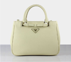 Prada Saffiano Calf Leather Tote Bag 2246 in Off-white 2246
