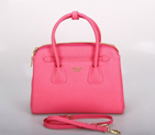 Prada Saffiano Cuir Leather Tote Bag 10337 in Bright rose 10337