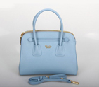 Prada Saffiano Cuir Leather Tote Bag 10337 in Light blue 10337
