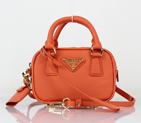 Prada Saffiano Leather Mini Tote Bag BL0705 in Orange BL0705