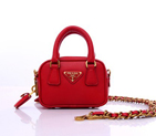 Prada Saffiano Leather Mini Tote Bag BL0705 in Red BL0705