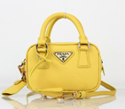 Prada Saffiano Leather Mini Tote Bag BL0705 in Yellow BL0705