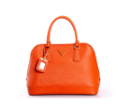 Prada Saffiano Leather Tote Handbag BN2558 in Orange BN2558