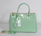 Prada Saffiano Patent Leather Tote Bag 1801 in Pale green 1801