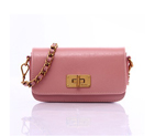 Prada Saffiano Vernice Cross Body Bag with Braided Leather Chain Strap BT0829 in Pink BT0829