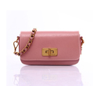 Prada Saffiano Vernice Cross Body Bag with Braided Leather Chain Strap BT0829 in Pink BT0829