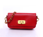 Prada Saffiano Vernice Cross Body Bag with Braided Leather Chain Strap BT0829 in Red BT0829