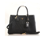Prada Weave Leather Tote Bag BP6001 in Black BP6001