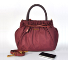 Prada waterproof nylon handbag in Claret BN1778