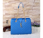 Saint Laurent Large Cabas lambskin Leather Bag Y3009 Blue Y3009