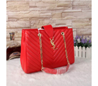 Saint Laurent Large Cabas lambskin Leather Bag Y3009 Red Y3009