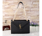 Saint Laurent classic monogramme medium satchel in Caviar Leather Bag Y3007 Black Y3007