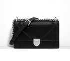 Small Diorama flap bag in black iridescent nubuck calfskin M0421PVUA M900