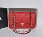 Top Quality Chanel Jumbo Double Flaps Bag Red Original Caviar Leather A36097 Silver A36097