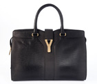 YSL 2013 Cabas Chyc lizard leather tote handbag 8221 Black 8221