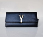 Yves Saint Laurent Large Y Line Flap Wallet 241175 Black 241175