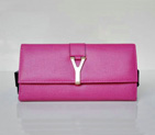 Yves Saint Laurent Large Y Line Flap Wallet 241175 Plum 241175