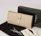 Yves Saint Laurent Large Y Line Flap Wallet Apricot 274524