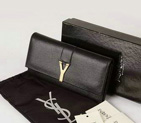 Yves Saint Laurent Large Y Line Flap Wallet Black 274524