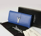 Yves Saint Laurent Large Y Line Flap Wallet Blue 274524